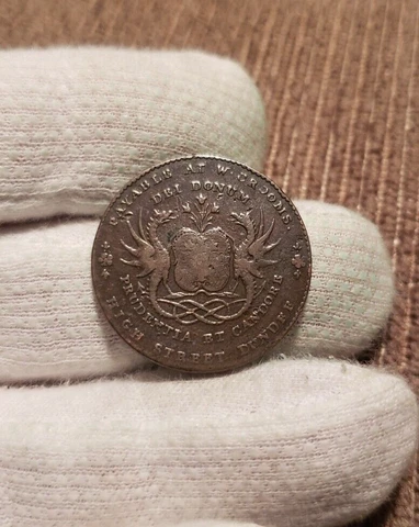 1790's Half Penny Scottish Dundee Duel Dragons Conder Token Colonial Coin Cover