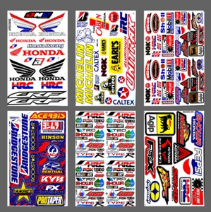 Calcomanías vintage para casco supercross motocicleta HONDA 6 piezas - Imagen 1 de 12