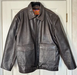 Cooper US Wings Men's Bison Leather Indiana Jones Jacket, Large, Fits 42-44 - Picture 1 of 7