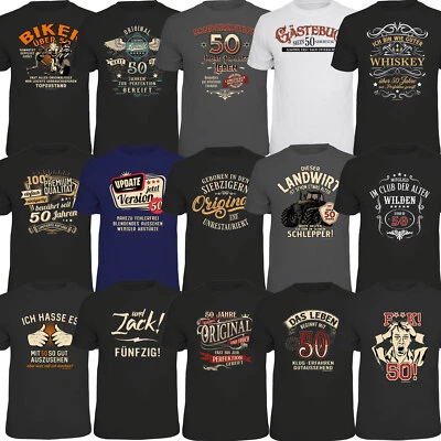 GESCHENKEPARADIES 24 T-Shirt 50. Geburtstag Sprüche Shirts 50 Jahre Fünfzigsten Geschenke zum 50.
