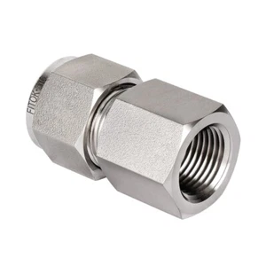 FITOK 316 SS 3/8 in Tube OD x 1/4 Female NPT Compression Tube Fitting Connector - Picture 1 of 2