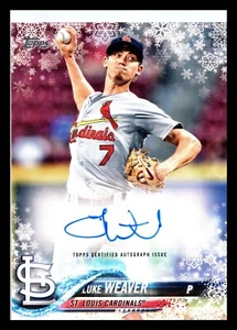 2018 Topps Holiday WalMart Mega Box Auto /150 Luke Weaver #A-LW Auto Cardinals - Picture 1 of 2