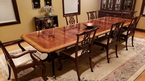BAKER STATELY HOMES GEORGIAN EXTENSION DINING TABLE & CHAIRS SET Cover