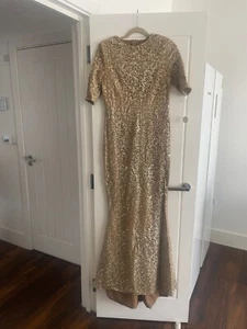 Beige & Gold long evening dress size 10 - Brand New with tags - Picture 1 of 3