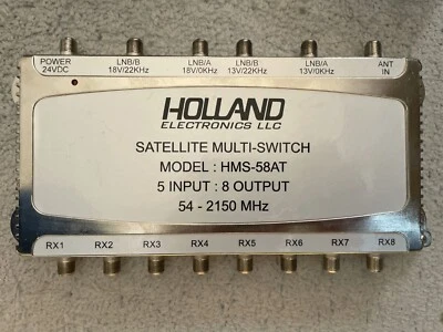 Holland Electronics Coax Multi-Switch Splitter HMS-58AT 8-out 54-2150Mhz w/power - Image 1 of 4