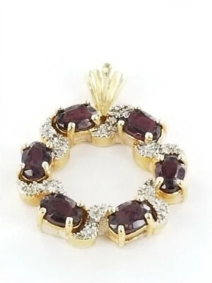 Women's Sterling Silver 925 Charm / Pendant with Red & White Stones #82159 - Image 1 of 4