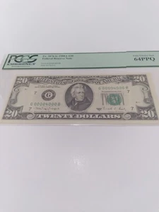 Federal Reserve Note 1988A $20 PCGS Very Choice New 64PPQ Very Rare Serial... - Picture 1 of 5