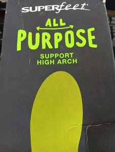 Superfeet All-Purpose Support High Arch Insoles Green Size E M 9.5-11 W 10.5-12 - Picture 1 of 3