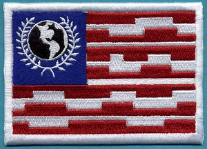 "Parche de hierro totalmente bordado con bandera de la Dirección de la Tierra Buck Rogers - 4"" x 3" - Imagen 1 de 3