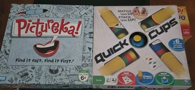 Lote de 2 - ¡Tazas rápidas y Pictureka! Juegos Familiares Completos Parker Bros Spin Master Foto 1 de 4