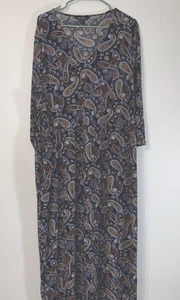 Ulla Popken Maxikleid blau bunt Paisley Übergröße 28/30 Boho 3/4 Arm - Bild 1 von 15