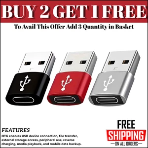 6A USB OTG Adapter USB 3.0 A Male To Type C Female Converter Fast Charger 120W - Picture 1 of 20