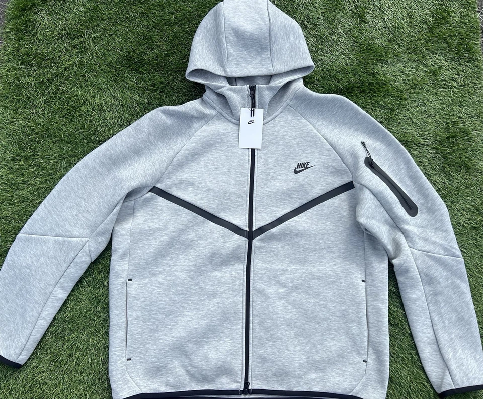 Nike Tech Fleece Windrunner Grey Full Zip Size XL Hoodie Jacket HV0949-063