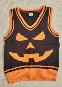 Spirit Halloween Unisex Kids Pumpkin Vest Size Large Orange and Black - Picture 1 of 1