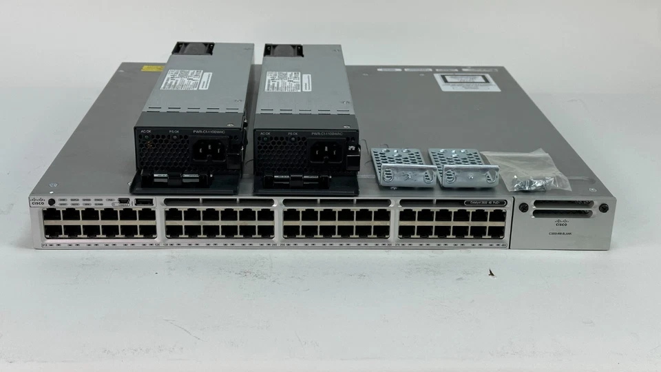 Cisco Catalyst WS-C3850-48F-E 48 Port Gigabit PoE+ Ethernet Switch 1 or 2 PSUs - Image 1 of 1
