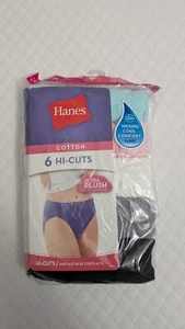 Hanes Womens 6Pack Hi-Cut Cotton Wicking Cool Comfort Panties Sz 8 (Missing 1) - Picture 1 of 4
