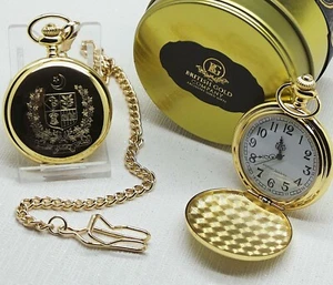 Orologio da taschino Pakistan Stemma Stemma Oro Inciso Custodia Personalizzata Metallo - Foto 1 di 2
