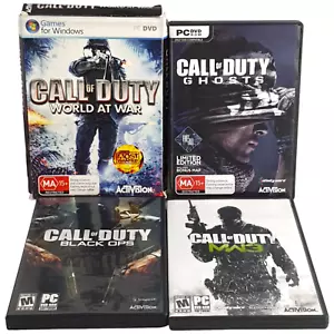 PC CALL OF DUTY MW3/Black Ops/Ghosts/World at War Set of 4 Windows 8 Discs MA15+ - Picture 1 of 24