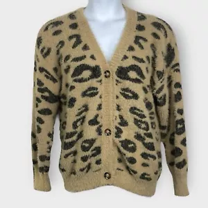 Vestidos Boutique Strickjacke Pullover Oversize Small Leopardenmuster Flauschig Strick Kuschelig - Bild 1 von 5