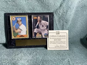 THE IRON MEN - PLACCA DA PARETE CAL RIPKEN JR. & LOU GEHRIG con certificato di autenticità - Foto 1 di 1