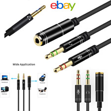 Headset Adapter Splitter Jack Cable with Separate Audio and Mic Headphone 3.5mm