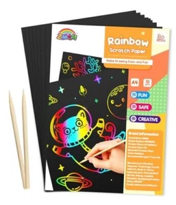 Scratch Paper Art Crafts - Classroom Must Haves Supplies - No Mess Art Black - Picture 1 of 7