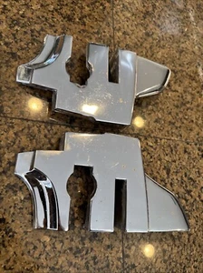 1983-89 Mercedes-Benz R107 PAIR LEFT & RIGHT Chrome B-Pillar Seat Belt Cap Cover - Picture 1 of 24