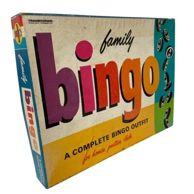 Family Bingo Game By Transogram Company Vintage 1964 Missing Pieces - Image 1 of 4
