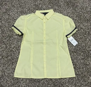 French Toast Girls School Uniform Short Sleeve Blouse NWT Yellow - Picture 1 of 6