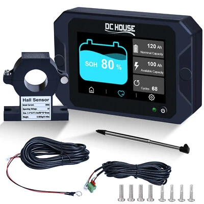 DC HOUSE 300A Batteriemonitor,geeignet für 9-80V System Li-Ionen/LiFePO4/AGM/Gel Batterie