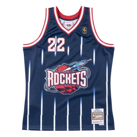 Mitchell & Ness Navy NBA Houston Rockets Clyde Drexler 1996-97 Swingman Jersey Cover