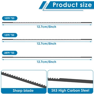 60Pcs Scroll Saw Blades 5 Inch SK5 High Carbon Steel Plain End Scroll Saw leDzz+ - Picture 1 of 12