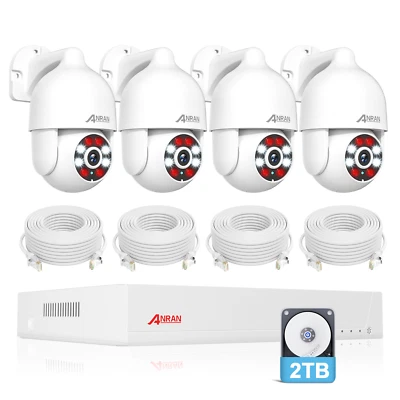 ANRAN Security Camera Kit Outdoor 5MP 4K 2TB PoE Pan PTZ Car Tracking - Image 1 of 4