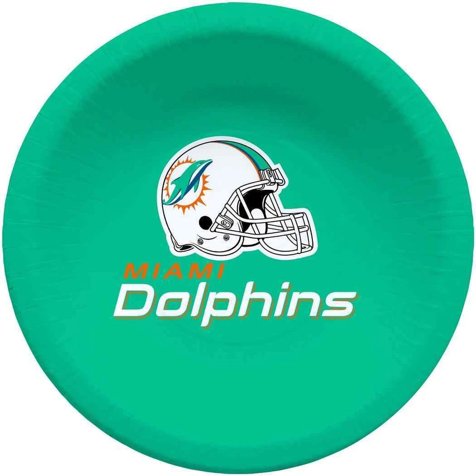 Miami Dolphins NFL Pro Football Sports Banquet Party 20 oz. Paper Bowls - Image 1 of 1