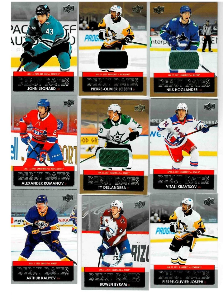 Single Card - 2021-22 Upper Deck Hockey Debut Dates Insert/Jersey Card - $1 Ship - Image 1 of 1