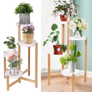 Blumenständer Blumentreppe Pflanzregal aus Holz für Innen Balkon Deko Größe: S/L - Bild 1 von 19