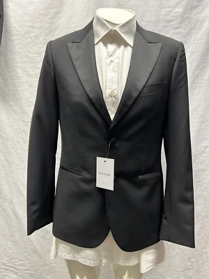 Paul Smith Solid Black Tuxedo Suit 2-Bt US 38 R / W 34 - Image 1 of 4