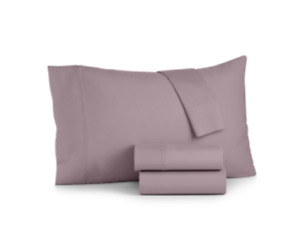 Sunham Bari 350 Thread Count Cotton Blend 4-Pc. Solid Sheet Set - KING - Purple