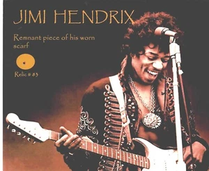 RARE!! “Jimi Hendrix" Remnant Piece Of His Worn Scarf Encapsulated COA - Picture 1 of 2