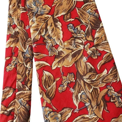 Corbata de cuello floral Woolrich para hombre roja 100 % algodón hawaiana tropical hecha en EE. UU. Foto 1 de 4