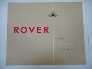 1950"S ROVER ORIGINAL SALES BROCHURE .... NINETY SEVENTY-FIVE 2 LITRE SIXTY - Picture 1 of 4