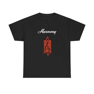 Harmony Treble Clef Guitar Headstock Logo T-Shirt - Kay Silvertone 4 Colors Gift - Picture 1 of 69
