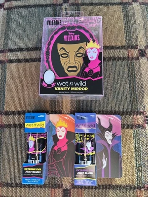New Wet N Wild Disney Villains Extreme Evil Jelly Blush Set of 2 + Vanity Mirror - Image 1 of 4