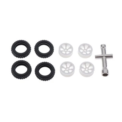 4 Sätze 1:28 RC Rock Crawler Gummireifen & Kunststofffelge Für Wltoys K989 - Bild 1 von 4