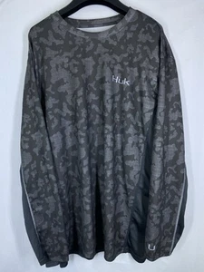 HUK Hemd Herren 2XL grau Camouflage Angeln Performance Stretch Crew Langarm - Bild 1 von 11