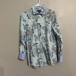 TALLIA Hemd 100 % Baumwolle seltenes rundes Design Flip Manschette Größe Herren Medium 15 1/2 - Bild 1 von 13