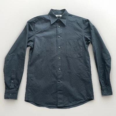 Camisa Uniqlo U x Lemaire Calce Regular Algodón Abotonada Manga Larga Negra Hombres XS Foto 1 de 4