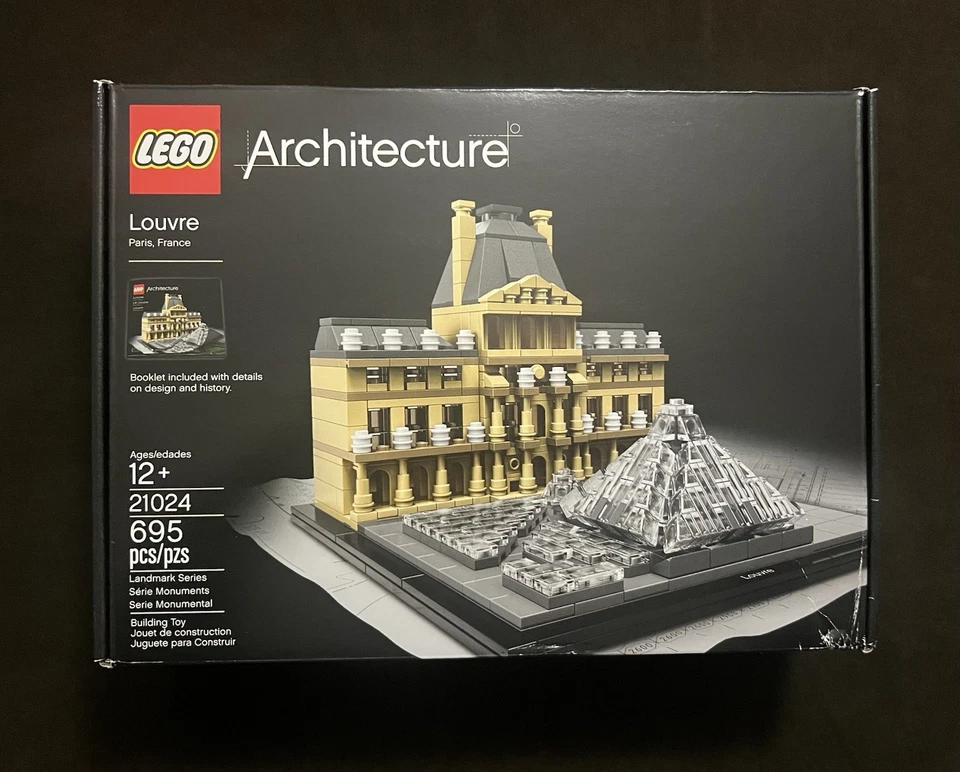 DAMAGED BOX LEGO Architecture Louve 21024 Paris France Landmark Retired - Image 1 of 4