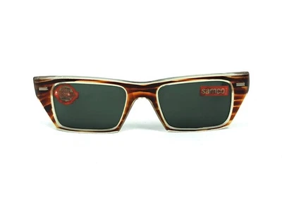 NOS 1960s SAMCO SQUARE SUNGLASSES ART DECO STYLE ITALY ICONIC SHADES - Image 1 of 4