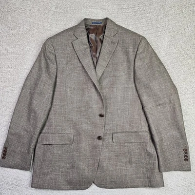 Hart Schaffner Marx Brown Plaid 2 Button 48R Blazer Jacket Chicago Soft  - Image 1 of 4